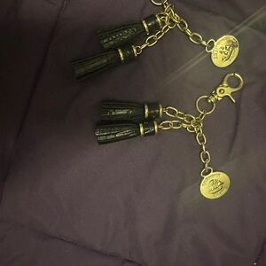 Elegant Black and Gold Tassel Keychain